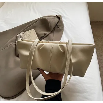 Women s bag niche tote bag design women s new popular student large-capacity shoulder underarm commuter bag чёрный