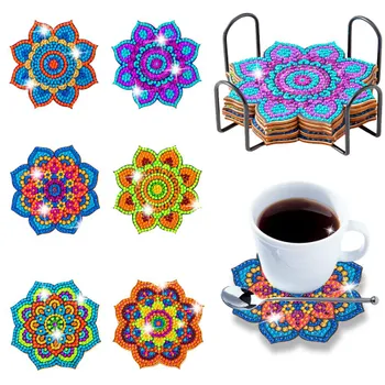 6 шт. DIY Мандала алмазная картина подставка специальная форма сверло для стола подставка для напитков чашка подушка с полкой кухонный декор
