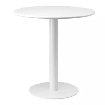 Обеденный стол белый с круглой столешницей White Laconic Table