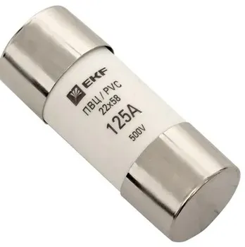 Предохранитель EKF pvc-22x58-125 цилиндрический ПВЦ (22х58) 125А