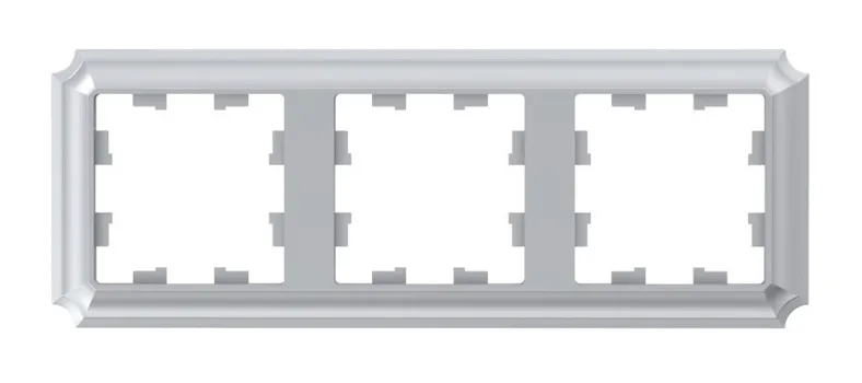 Рамка Systeme Electric AtlasDesign Antique, горизонтальная и вертикальная, 3-поста, алюминий (ATN100303)