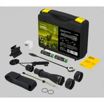 Фонарь светодиодный тактический Armytek Viking Pro Extended Set (Набор), холодный свет, аккумулятор
