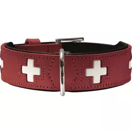 Ошейник для собак Hunter Swiss 42 кожа красно-черный 35-39,5 см
