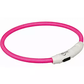 Ошейник для собак TRIXIE Мигающее кольцо USB M-L розовый