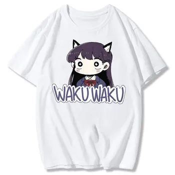 Футболка унисекс «Komi Cant Communicate Komi Shouko», мужская японская футболка с рисунком 2022, женские хлопковые футболки в стиле Харадзюку, футболка ulzzang L