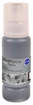 Чернила Cactus 115BK, 70 мл, черный, совместимые, водные для Epson ECOTANK L8160/8180 (CS-EPT07C14)