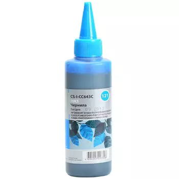 Чернила Cactus CS-I-CC643C, 100мл, голубой, совместимые, для DeskJet D1663 / D2563 / D2663 / D5563 / F2423 / F2483 / F2493