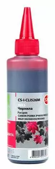 Чернила Cactus CS-I-CLI526M, 100 мл, пурпурный, совместимые для Canon Pixma iP4850 / MG5250 / MG5150 / iX6550