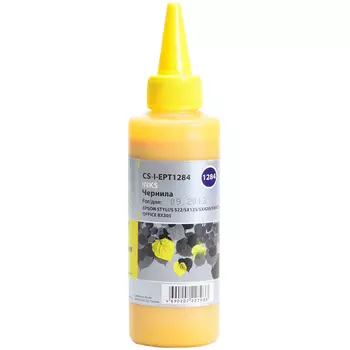 Чернила Cactus CS-I-EPT1284, 100 мл, желтый, совместимые для Epson Stylus S22 / SX125 / SX420 / SX425, Office BX305