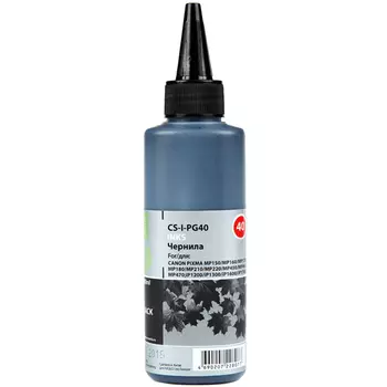 Чернила Cactus CS-I-PG40, 100 мл, черный, совместимые для Canon Pixma MP150 / MP160 / MP170 / MP180 / MP210