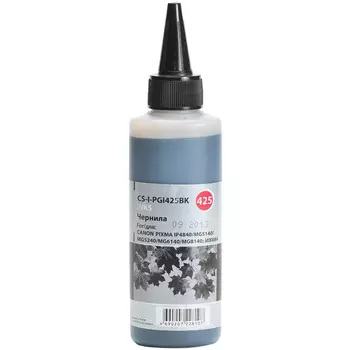 Чернила Cactus CS-I-PGI425BK, 100 мл, черный, совместимые для Canon Pixma iP4840 / MG5140 / 5240 / 6140 / 8140