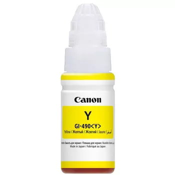 Чернила Canon GI-490 Y, 70 мл, желтый, оригинальные для Canon PIXMA G1400 / G2400 / G3400 (0666C001)
