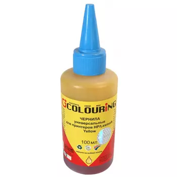 Чернила Colouring CG-INK-UNI-HP\L-Y 100мл, 100 мл, желтый, совместимые