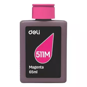 Чернила Deli, 65 мл, пурпурный, совместимые, водные для Deli (511M-EA1)