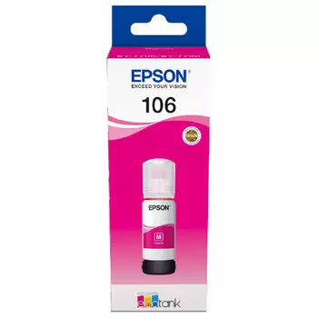 Чернила Epson 106, 70 мл, пурпурный, оригинальные, водные для Epson L7160/7180 (C13T00R340)