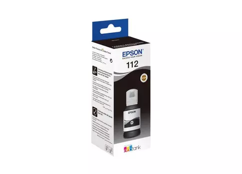 Чернила Epson 112, 127 мл, черный, оригинальные для Epson L6550/L6570/L6580/ L15150/L15160 (C13T06C14A)