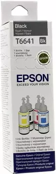 Чернила Epson 664, 70 мл, черный, оригинальные для Epson L100/ L110/ L120/ L132/ L200/ L210/ L222/ L300/ L312/ L350/ L355/ L362/ L366/ L456/ L550/ L555/ L566/ L1300 (C13T66414A/ C13T664198)