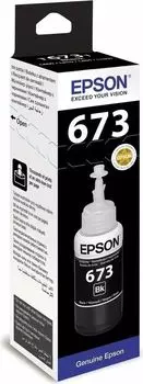 Чернила Epson T673BK, 70 мл, черный, оригинальные для Epson L800/L805/L810/L850/L1800 (C13T673198)