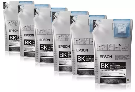 Чернила Epson T773140, 6шт. x 1л, черный, оригинальные, для Epson SC-B6000 / B7000