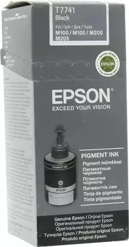 Чернила Epson T7741, 140 мл, черный, оригинальные для Epson M100 / M105 / M200 (C13T77414A/C13T774198)