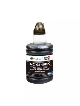 Чернила G&amp;G, 140мл, черный, совместимые, водные для Canon Pixma 5040/6040 ( NC-GI-40BK)