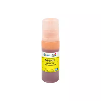 Чернила G&G, 60 мл, желтый, совместимые, водные для Canon Pixma G540/G640 (GG-GI-43Y)