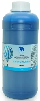 Чернила NV-Print INK1000 Cyan Eco, 1 л, голубой, совместимые, экосольвентные для Epson, Mimaki, Mutoh, Roland, для устройств, оснащенных печатающими головами Epson DX4/ 5/ 7/ XP-600 (NV-INK1000CEco)