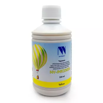 Чернила NV-Print NV-INK250, 250 мл, желтый, совместимые, сублимационные для Epson/Mimaki/Roland/Mutoh EPSON C67/ C87/ C78/ R210/ R310/ R270/ MIMAKI JV2/ JV22/ JV2/ JV4/ ROLAND RS640/ FJ740/ MUTOH 900C/ 1604 / DX5 (NV-INK250YSb)