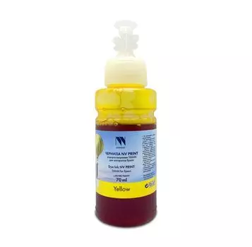 Чернила NV-Print T6644, 70 мл, желтый, совместимые, водные для Epson L100/L110/L120/L1300/L132/L200/L210/L222/L300/L3050/L3060/L3070/L312/L350/L355/L362/L364/L366/L382/L386/L456/L486/L550/L555/L566/L121/L1455/L605/L655 (NV-INK-T6644Y)
