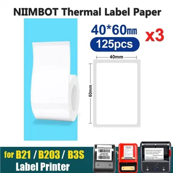 3 рулона Niimbot B21 B3S B1 наклейка с белой этикеткой 30x20 мм x 320 шт. термобумага для этикеток водонепроницаемая устойчивая к царапинам ювелирная ценник 40x30mm 230pcs