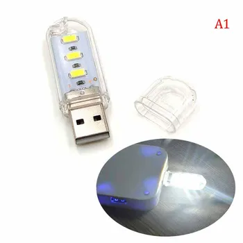 Портативный мини светодиодный ночник для кемпинга, USB-питание, 3 светодиодных чипа, лампа белый
