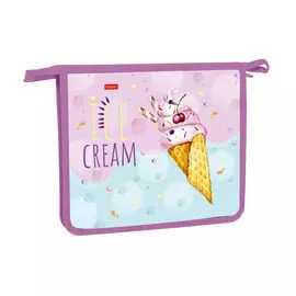 Папка для тетрадей А5 Hatber Ice cream 1 отделение на молнии