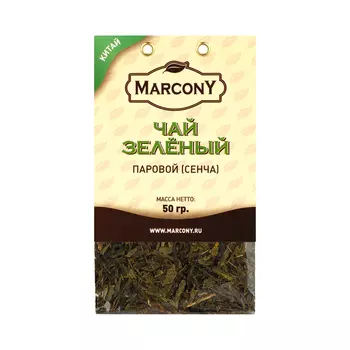 Чай зеленый Marcony паровой (сенча) листовой, 50 г
