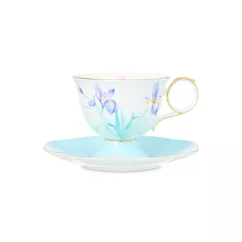 Чайная пара Decor de table Винтаж ирисы голубая 250 мл