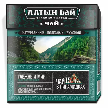 Чайный напиток Алтын бай Таежный мир общеукрепляющий 15 пакетиков х 2,5 г