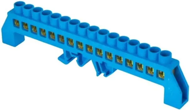 Шина EKF sn0-125-16-dn "0" N (8x12мм) 16 отв. латунь синий нейл. корп. комбинир.