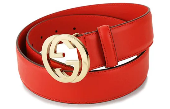 Кожаный ремень с гладкой пряжкой, унисекс, ширина: 4 см GUCCI