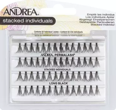 ANDREA Пучки ресниц безузелковые длинные черные / Perma Lash Naturals Natural Long