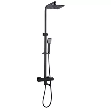 Душевая стойка beWash BV1TMSS6620 с термостатом, черная матовая