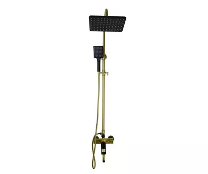 Душевая стойка Bronze de Luxe Element EL77/1GB со смесителем, золото/черный