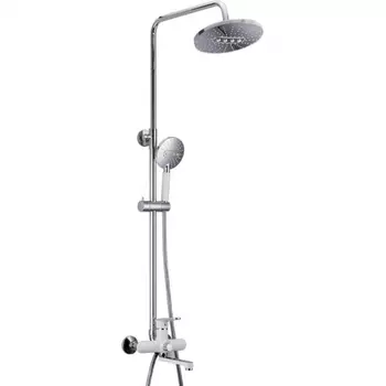 Душевая стойка Frap F2449 со смесителем, хром/белый