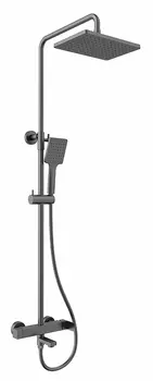 Душевая стойка Kaiser Cube 01582-15 с изливом, вороненая сталь