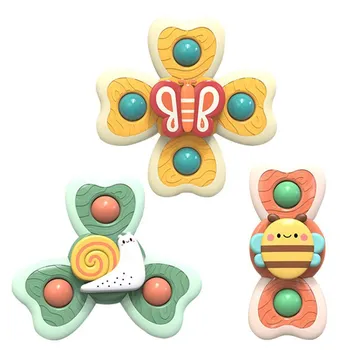 Игрушки с волчком на присоске, игрушки-спиннеры на присосках для насекомых для детей, поднос для стульчика на окне, стол для ванной, игрушка для путешествий в самолете