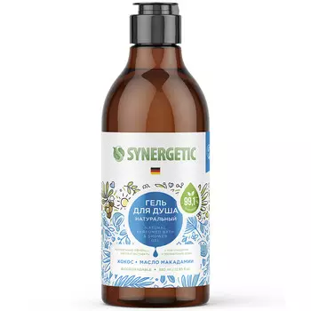 Гель для душа Synergetic Кокос и масло макадамии, 380 мл