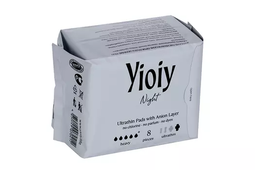 Прокладки YIOIY гигиенические ночные женские, 8 шт