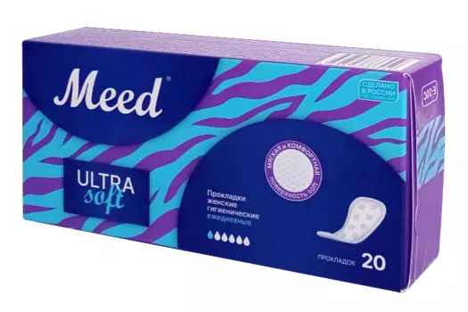 Прокладки женские гигиенические Meed ежедневные Ultra soft, 20 шт