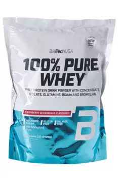 Протеин сывороточный BioTechUSA 100% Pure Whey малиновый чизкейк, 1 000 г