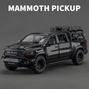 2025 Новый 1:32 Dodge RAM 1000 TRX Mammoth Picku Модель легкосплавного автомобиля со звуком и светом, детская игрушка для коллекционирования, подарок на день рождения красный