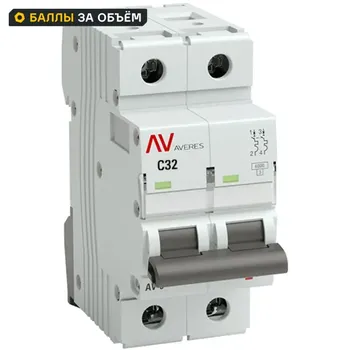 Автоматический выключатель EKF Averes AV-6 2P C32 А 6 кА mcb6-2-32C-av