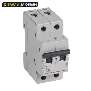 Автоматический выключатель Legrand RX3 2P C32 А 4.5 кА